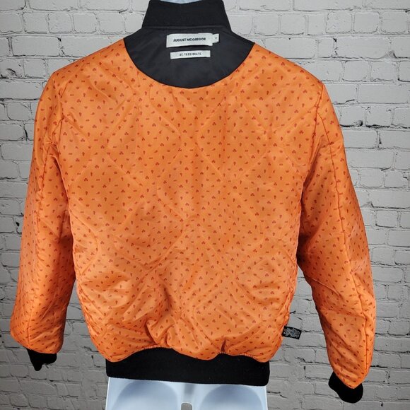 August Mcgregor Black Nylon Full Zip Inner Pocket Bomber Jacket Size Small S - Picture 6 of 16